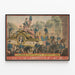 Vintage-Poster Zugparade Kolumbien und Amerikas Ehren — gerahmtes Bild an der Wand