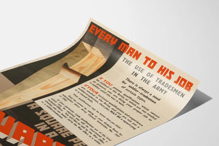 Vintage-Poster „A square peg in a square hole“ Militärische Wanddekoration