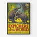 Vintage-Poster Entdecker der Welt mit Elefanten in der freien Natur