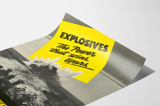 Poster vintage di guerra Explosives The Power that Wins Wars