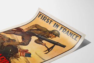 Poster militare vintage U.S. Marines First In France