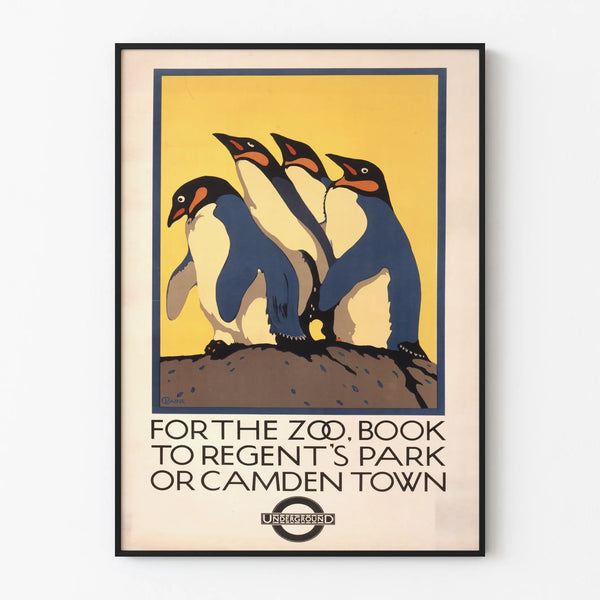 Poster vintage pinguini per decorazione murale animale