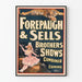 Vintage-Poster der Forepaugh & Sells Brothers Shows Wanddekoration