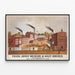 Poster vintage della Frank Jones Brewery & Malt Houses a Portsmouth — quadro incorniciato alla parete