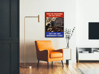 Vintage-Militärposter 'Frontlinie-Ausfälle können Schlachten kosten' - Retro-Wanddekoration