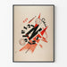 Poster artistico tipografico in rosso e nero