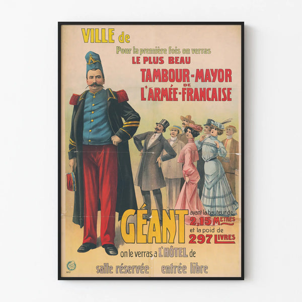 Poster vintage Tambour-Major gigante dell'Armée Française