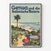 Vintage-Poster Genua und die Italienische Riviera zur Wanddekoration