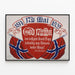 Poster vintage 17 maggio Norvegia 1909 con stemmi e bandiere — quadro incorniciato alla parete