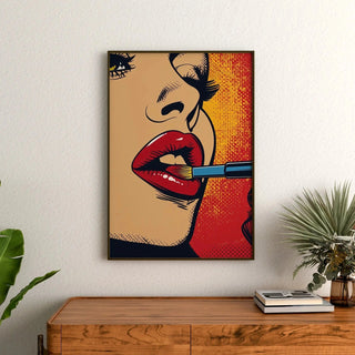 Tableau Pop Art - Rouge à Lèvres | Reproduction Tableau Décoration murale affiche copie