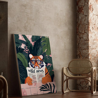 Tableau Tigre et Wild News - Jungle et Fantaisie