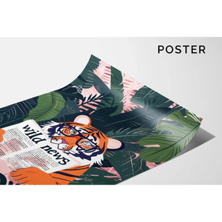 Tableau Tigre et Wild News - Jungle et Fantaisie
