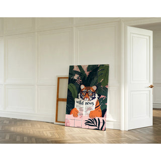 Tableau Tigre et Wild News - Jungle et Fantaisie