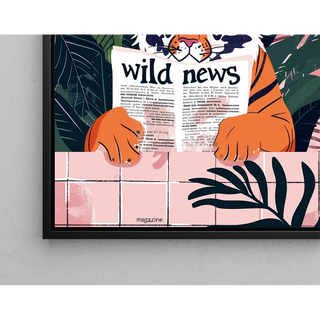 Tableau Tigre et Wild News - Jungle et Fantaisie