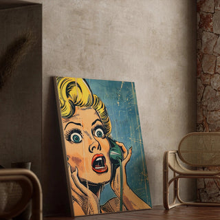 Tableau Pop Art - Surprise au Téléphone | Reproduction Tableau Décoration murale affiche copie