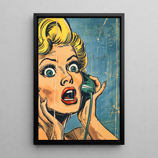 Pop Art Poster - Surprise on the Phone