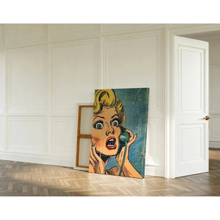Tableau Pop Art - Surprise au Téléphone | Reproduction Tableau Décoration murale affiche copie