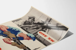 Vintage-Militärposter 'Give 'Em Both Barrels' - Retro-Wanddekoration