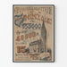 Vintage lottery poster with illustration of a Gothic church