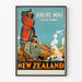 Poster vintage Haere Mai Benvenuto in Nuova Zelanda