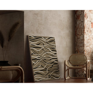 Manifesto Bohemien Ondulazioni Beige e Nero - Design Contemporaneo