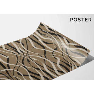 Manifesto Bohemien Ondulazioni Beige e Nero - Design Contemporaneo