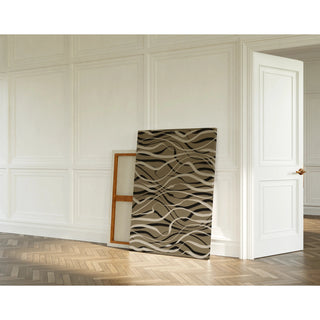 Manifesto Bohemien Ondulazioni Beige e Nero - Design Contemporaneo
