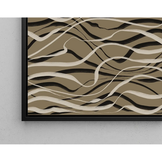 Manifesto Bohemien Ondulazioni Beige e Nero - Design Contemporaneo