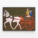 Vintage Harper's September Poster with Carriage and White Horse — framed artwork on a wall