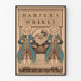 Poster vintage Harper's Weekly Natale con personaggi e Babbo Natale