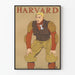 Vintage Harvard American Football Player Poster 1907