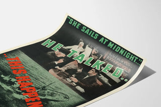 Poster vintage di sensibilizzazione militare: He Talked This Happened