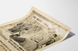 Vintage-Militärposter He Won't Talk - Historische Wanddekoration