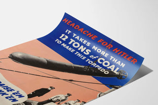 Poster di Propaganda Militare Siluro e Carbone