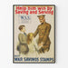 Poster vintage "War Savings Stamps" - Aiuto e Sostegno al Soldato