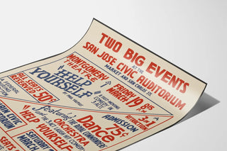 Poster vintage evento teatro e danza San Jose Civic Auditorium