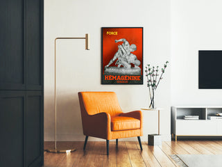 Vintage-Poster Hémagénine Giraud Kraftskulptur Antik