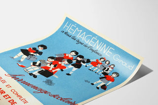 Vintage-Poster Hémagénine Giraud - Retro-Schulwanddekoration