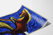 Poster vintage cavallo al galoppo sfondo blu intenso