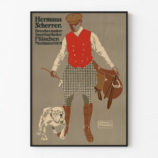 Poster vintage Hermann Scherrer Tailleur Sportivo a Monaco