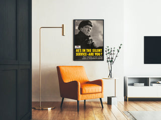 Poster vintage militare britannico Silent Service