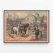 Poster vintage fiera agricola con cavalli e fantini — quadro incorniciato alla parete