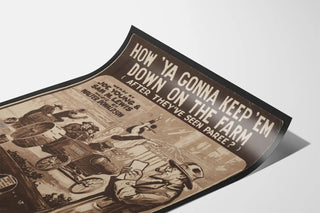Vintage-Poster How Ya Gonna Keep 'Em Down on the Farm – Retro-Wanddekoration