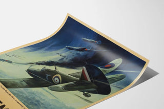 Vintage-Militärposter mit Flugzeugen der Royal Air Force und der Russischen Luftwaffe