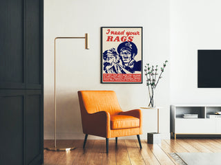 Vintage-Militärposter „I Need Your Rags“ für Wanddekoration