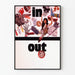 Vintage-Poster Wanddekoration im In-Out-Stil der 90er Jahre