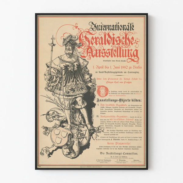 Poster antico Esposizione Internazionale Heraldische di Berlino 1882