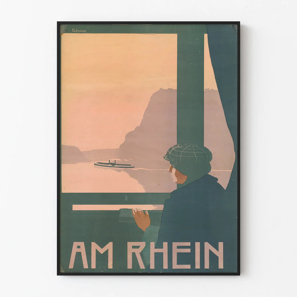 Vintage-Poster Wanddekoration Am Rhein 1897