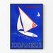 Vintage-Poster Segelboot Iodamelis Blau für nautische Wanddekoration
