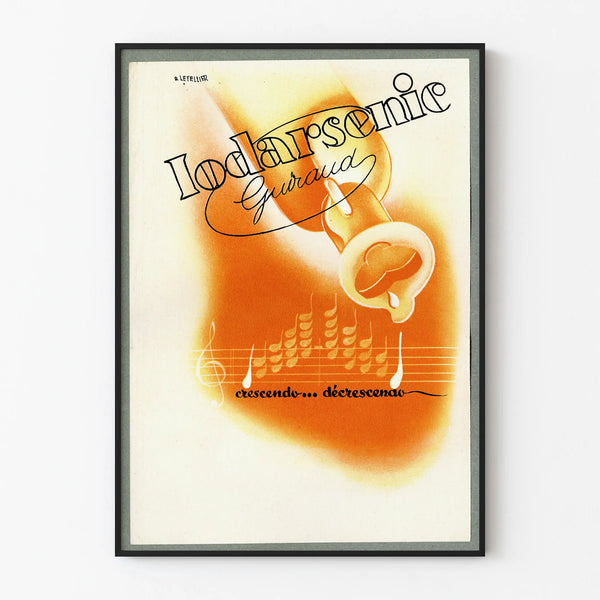 Poster artistico vintage Iodarsenic con estetica musicale